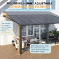 thumbnail image 4 of AECOJOY Pergola Murale 3 m x 4,8 m à Hauteur Réglable, Pergola Adossée en Métal Rigide avec Toit pour Terrasse Extérieure, 4 of 8