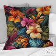 thumbnail image 1 of Designart "Vibrant Multicolor Hibiscus Paradise IV" Tropical Throw Pillow - Traditional Pillow For Couch - Insert And Pillows Covers For Bedroom Decor, 1 of 5