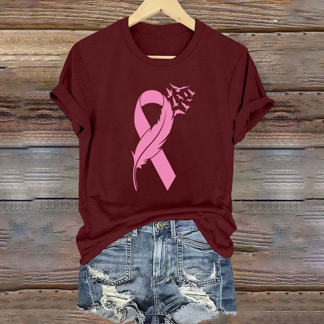 Blouses pour Femmes, Mode Féminine Imprimé Manches Courtes Blouse Drôle Col Rond T-Shirt Tops