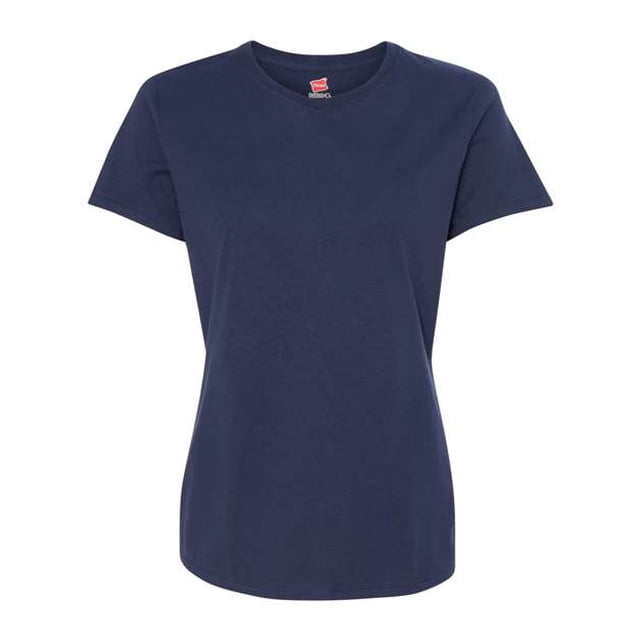 Hanes SL04 Womens Nano-T T-Shirt Size Large, Navy Blue