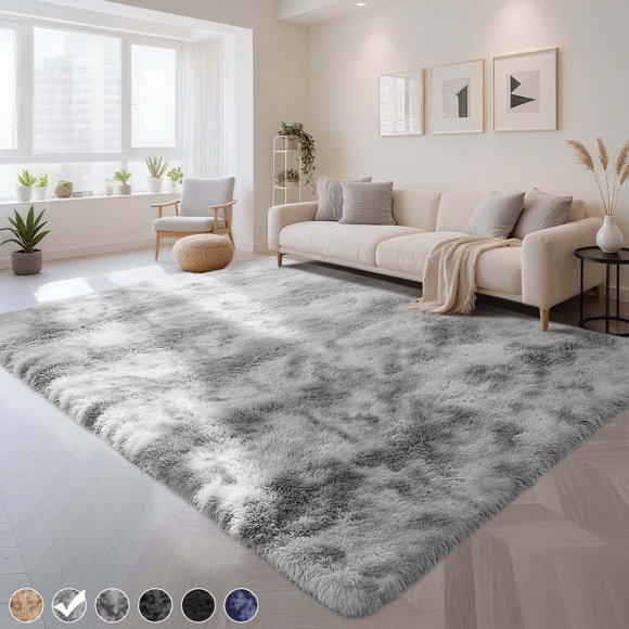 CozyDesg Tapis de Zone 8 Pi x 10 Pi, Tapis de Zone Doux et Moelleux Tapis de Sol Tapis de Sol pour Salon Chambre Décor Moderne Tapis, Gris Pâle