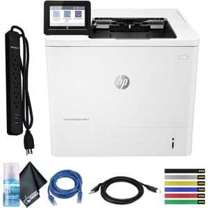 HP LaserJet Enterprise M612dn Imprimante laser monochrome avec impression duplex & Ensemble Ethernet (7PS86A#BGJ) avec protecteur de surpression, USB câble & Kit de nettoyage (pas de garantie du fabricant)