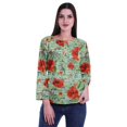 thumbnail image 1 of Moomaya Haut à Manches Longues Imprimé avec Patte de Boutonnage, Col Rond, Tunique d'Été Décontractée pour Femme, 1 of 5
