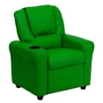 thumbnail image 1 of Contemporary Green Vinyl Kids Recliner with Cup Holder and Headrest, 1 of 9