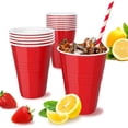 thumbnail image 2 of Gobelets en Plastique Jetables Rouges, Lot de 50, 16 oz, 2 of 5