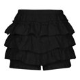 thumbnail image 4 of Plebaso Ruffle Shorts for Women Casual Layered Bloomers Sleepwear Solid Color Womens Cute Bottom Shorts, 4 of 6