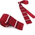 thumbnail image 2 of Men'S Skinny Tie Thin Slim Solid Formal Knitted Necktie, 2 of 9