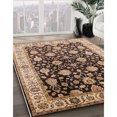 thumbnail image 2 of Ahgly Tapis d'Intérieur Rectangulaire Moderne Mi-Siècle Rouge Brun Oriental, 5 Pieds x 7 Pieds, 2 of 6
