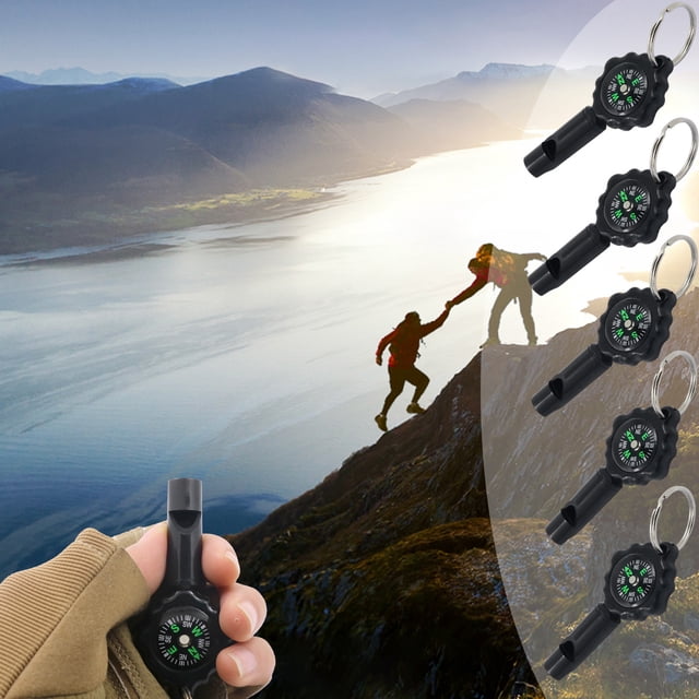 EGNMCR Camping & Hiking 5pcs Outdoor Multifunctional Portable Whistle Built-in High-precision Compass Suitable For Travel Outdoor Camping Outdoor Adventure Multifunction whistle
