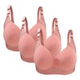 thumbnail image 2 of Bras for Women, 3PC Womans Large Size Solid Color Without Steel Ring Gathering Comfortable Bras Daily Bra, 2 of 3