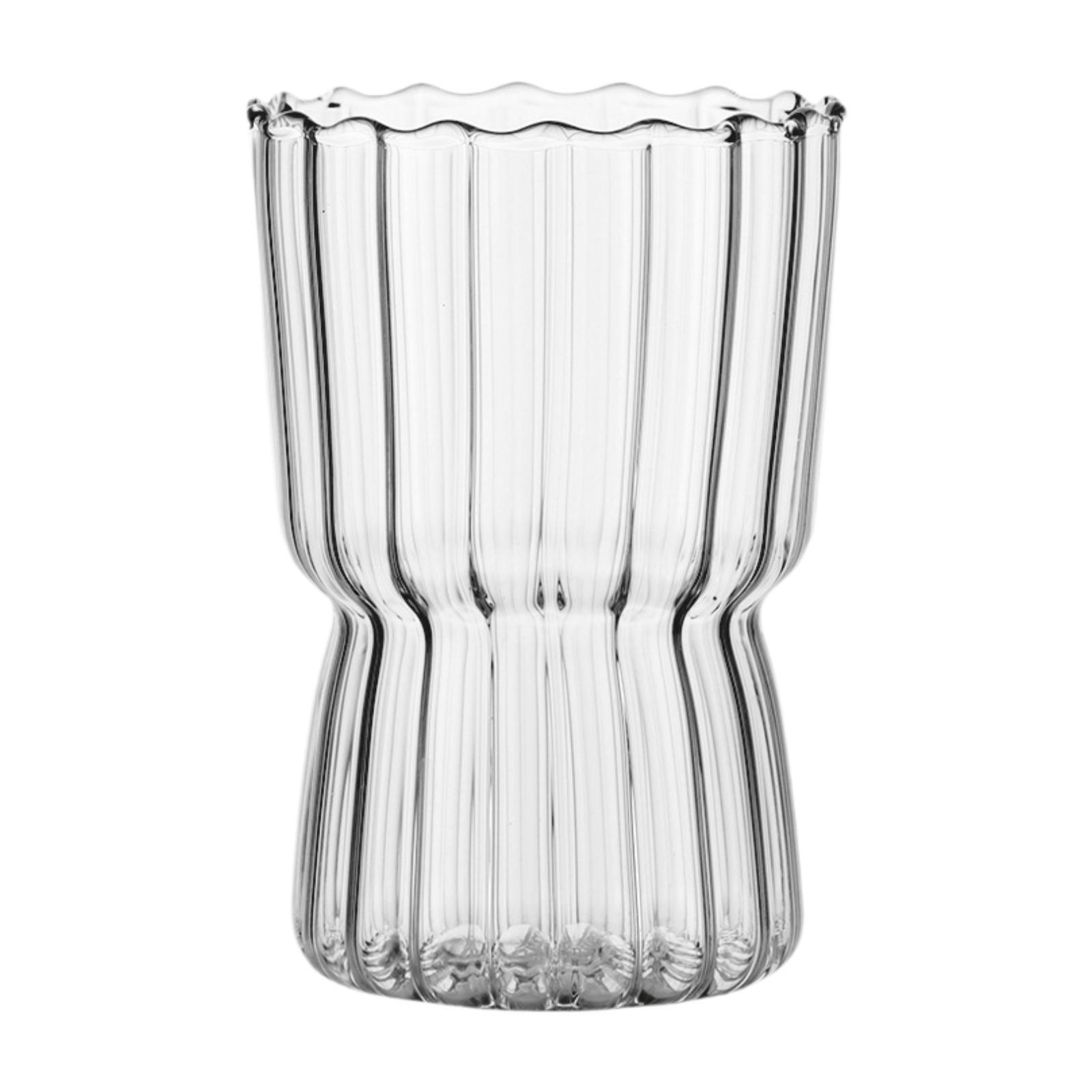 DOLITY Iced Coffee Cup 325ml Drinkware Vertical Lines Glassware for Tea Juice Latte