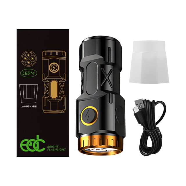 TopLLC Ultra Bright And Strong Light Flashlight Charging Outdoor Portable Long-range Flashlight Multi-core Wick Burst Flashlight on Clearance