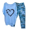 thumbnail image 1 of Ensembles d'Entraînement pour Femmes Imprimé Col Rond Manches Mi-Longues Pull + Pantalon Ensemble 2 Pcs pour Femmes Ensembles de Pantalons en Liquidation, 1 of 6