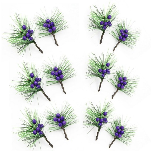 Mini Simulation Plastic Foam Pine Needles Christmas DIY Cane Circle Wreath Decoration