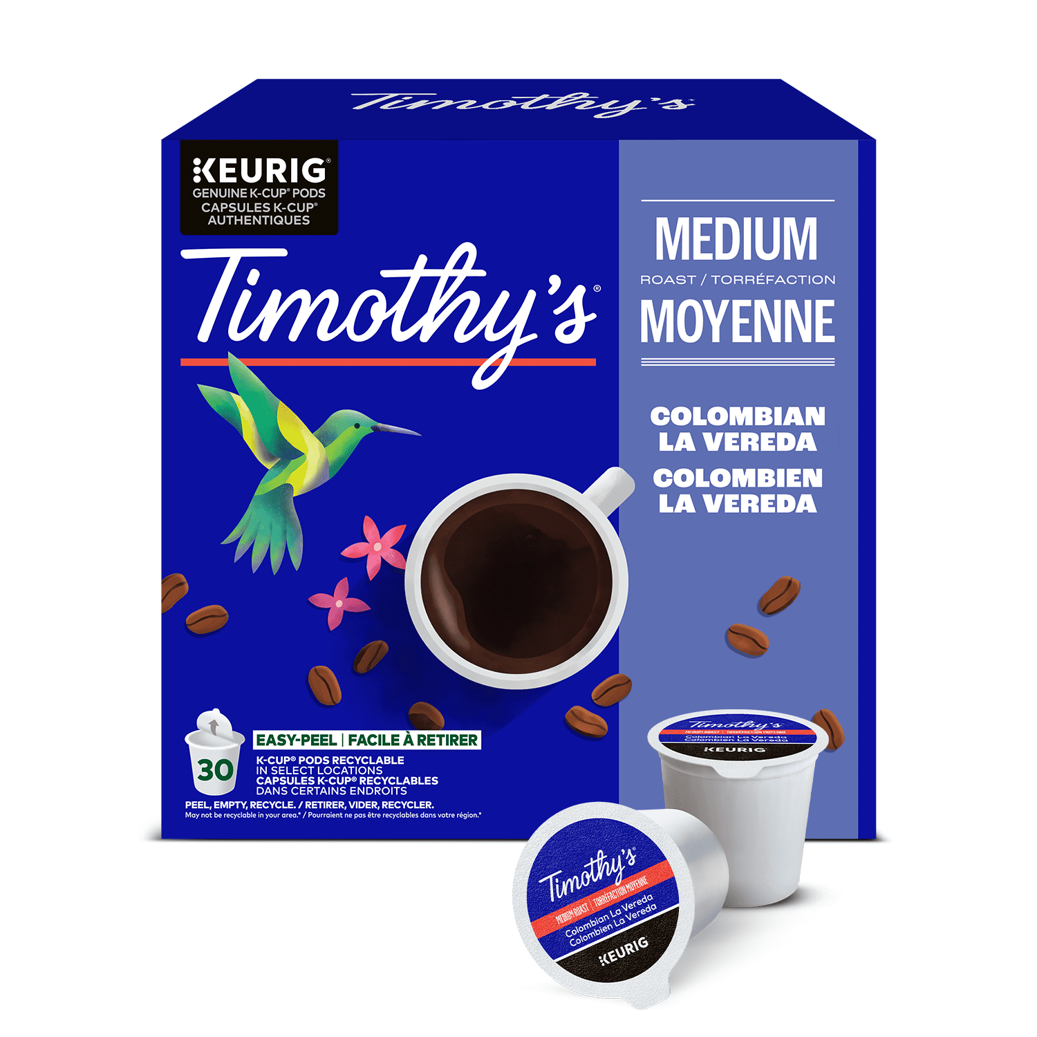 Timothy’s Colombian La Vereda, Medium Roast, K-Cup Coffee Pods