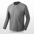 thumbnail image 1 of AherBiu Plus Size Men's Long Sleeve Shirts Crewneck Quick Drying Lightweight Athletic Tees Running Workout Active Pullover Tops, 1 of 7