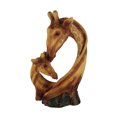 thumbnail image 1 of Faux Sculpté Mère et Bébé Girafe Tête Bois Look Statue, 1 of 3