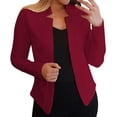 thumbnail image 2 of Vestes d'Automne et d'Hiver, Manteaux Cardigans pour Femmes, Blazers Décontractés avec Poches, Cardigans Ouverts, Veste de Travail Rouge, 2 of 9