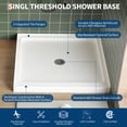 thumbnail image 2 of 36"x36" Shower Pan with Center Drain – Anti-Slip Acrylic/PVC Shower Base, Easy Install with ABS Drain Kit & Steel Cap, White, 2 of 8