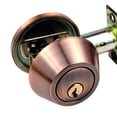thumbnail image 4 of Serrure de Porte avec Clés Double Cylindre Serrure en Acier Inoxydable Poignées de Porte Boutons Rouge Bronze, 4 of 6