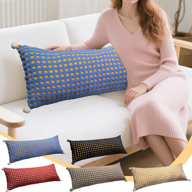 pstuiky Soft Velvet Long Pillow for Side Sleepers & Leg Support 60Cm Length with Removable Cover & Inner Pillow Sofa, Bed, Dormitory Cushion In Multiple Colors
