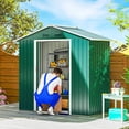 thumbnail image 2 of Outsunny Remise de Jardin en Métal 6,5 X 3,5 Pi pour Rangement Extérieur, Vert, 2 of 10