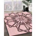 thumbnail image 3 of Ahgly Tapis Rond Lavable en Machine Intérieur Transitionnel Rose Clair, 3 Pieds Rond, 3 of 7