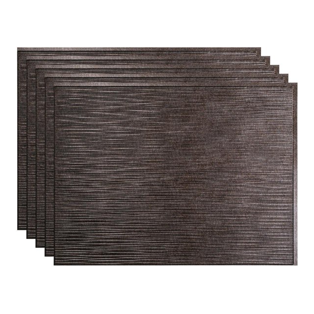 FASÄDE Ripple Smoked Pewter 18in x 24in Decorative Vinyl Backsplash Panel (5 Pack)