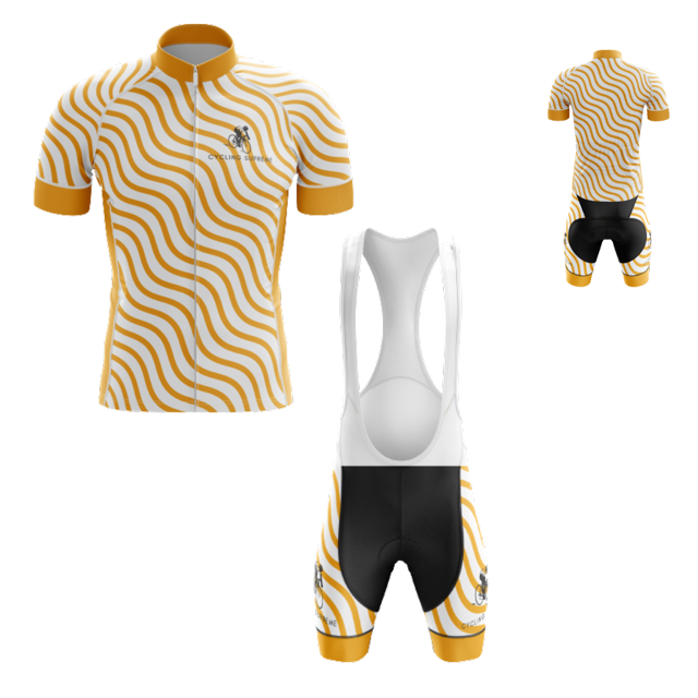 Ensemble de Cyclisme pour Hommes Vague Orange de l'Action de Grâce - m