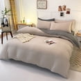 thumbnail image 1 of Wuztai 4 Piece Bedding Set, Reversible Washed Cotton Polyester Twin Queen Comforter Set, Gray Orange Blue Pink Dorm Bed Sheets for College Students, 1 of 6