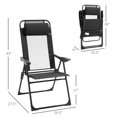 thumbnail image 3 of Outsunny Set of 4 Portable Folding Recliner, Black, 3 of 10