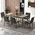thumbnail image 4 of Gymax Table à Manger Rectangulaire Moderne de 63 Pieds' pour 6 Personnes, Mobilier de Cuisine, 4 of 9