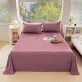 thumbnail image 1 of TOUMENY Solid Color Bed Sheets, Ultra Soft Washable Polyester Fabric, Fitted Sheet for Queen Size Mattress 180x230cm, 1 of 6