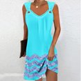 thumbnail image 4 of Robe d'Été pour Femmes Couleur Unie avec Poches Sans Manches Col en V, Robe d'Été pour Femmes, Robe d'Été pour Femmes, 4 of 5