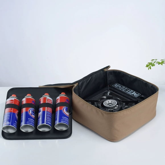 Sac de Transport pour Réchaud de Camping, Étui de Protection pour Réchaud de Camping Portable, Pochette de Rangement Durable pour Réchaud d'Extérieur, Organisateur Rembourré Léger pour Cuisinières à Cassette et Bouteilles de Gaz