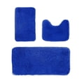 thumbnail image 2 of Solid Color Bath Mats 3 Set Bathroom Rugs For 3 Pcs Toilet Mats Universal Soft Comfortable Water Absorption Non-Slip Thick Machine Washable Easier To Dry Dark, 2 of 8