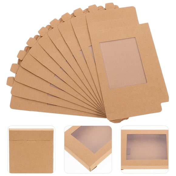 Paper Gift Box 10Pcs Durable Safe Retro Kraft Paper Boxes Party Candy Boxes Gifts Storage Boxes Packing Boxes