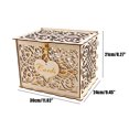 thumbnail image 2 of Wedding Card Box, DIY Gift Card Boxes with Lock and Card Sign Wooden Hollow Wedding Money Box Holder for Reception Weddings Baby Showers Birthdays Graduations Party Decorations, 2 of 8