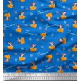 thumbnail image 1 of Soimoi Blue Poly Georgette Fabric Cheese Slice & Rats Kids Print Fabric by the Yard 52 Inch Wide, 1 of 3