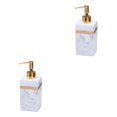 thumbnail image 3 of Ruiboury Resin Soap Dispenser Reusable for Tabletop Kitchen Shower Shampoo Bathroom White Gold 500ml 2Set, 3 of 6