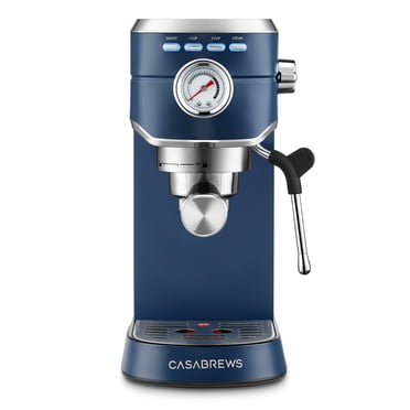 Casabrews CM5418 20 Bar Espresso Machine and Coffee Maker with Pressure Gauge, Steam Function, 34oz Removable Water Tank Royal Blue