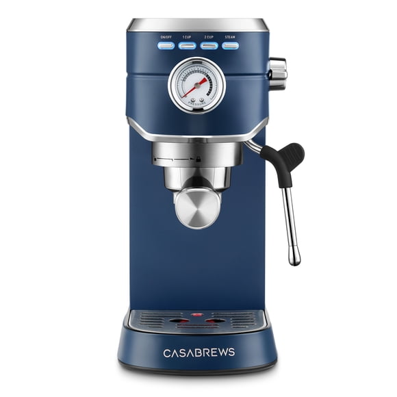 Casabrews CM5418 20 Bar Espresso Machine and Coffee Maker with Pressure Gauge, Steam Function, 34oz Removable Water Tank Royal Blue