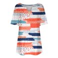 thumbnail image 2 of Hauts Grande Taille pour Femmes Mode Décontractée Imprimée Manches Courtes Ample Grande Taille Volant Manches Courtes Blouse Col en V Shorts Grande Taille Shorts Grande Taille pour Femmes, 2 of 5