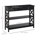 thumbnail image 3 of HOMCOM Console Table w/ Shelves Drawers for Living Room Entryway Bedroom, 3 of 10