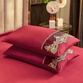 thumbnail image 2 of Sentmoon Pillow Cover Couch Pillow Covers Solid Color Luxurius Pillowcase Set 2-Piece Lace Cutis-Friendly Skidproof Pillowcases European Embroidered Pillow Covers, 2 of 7