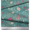 thumbnail image 3 of Soimoi Rayon Fabric Coral,Shell & Sea Turtle Ocean Print Fabric by the Yard 56 Inch Wide, 3 of 3