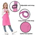 thumbnail image 3 of TOPTIE Kids Aprons with Pocket & Adjustable Strap, Child Chef Bib Apron for Kitchen Cooking Baking Painting-Hot Pink-S, 3 of 8