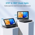 thumbnail image 4 of ieGeek 12.5" Portable DVD Player for Car with 10.5" HD Swivel Screen, DVD Player for Kids with High Volume Dual Speaker, 5 Hours Rechargeable Battery, Support Multiple Disc Formats, 4 of 10