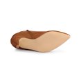 thumbnail image 3 of BLISSFUL STEP Women's Pointed Toe Side Zip Stiletto Heel Ankle Boots Brown 6, 3 of 8