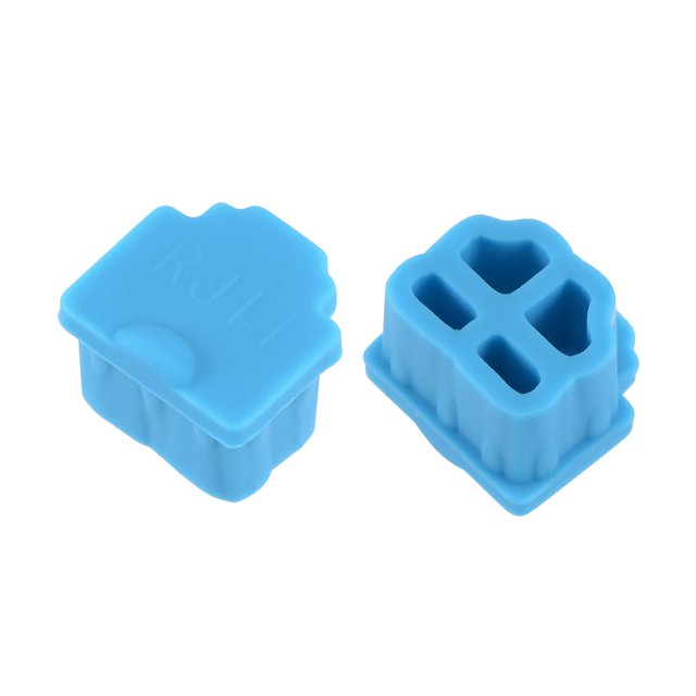 Unique Bargains 20 Pcs Protecteur en Silicone RJ11 Port Modulaire Anti-Poussière Bleu